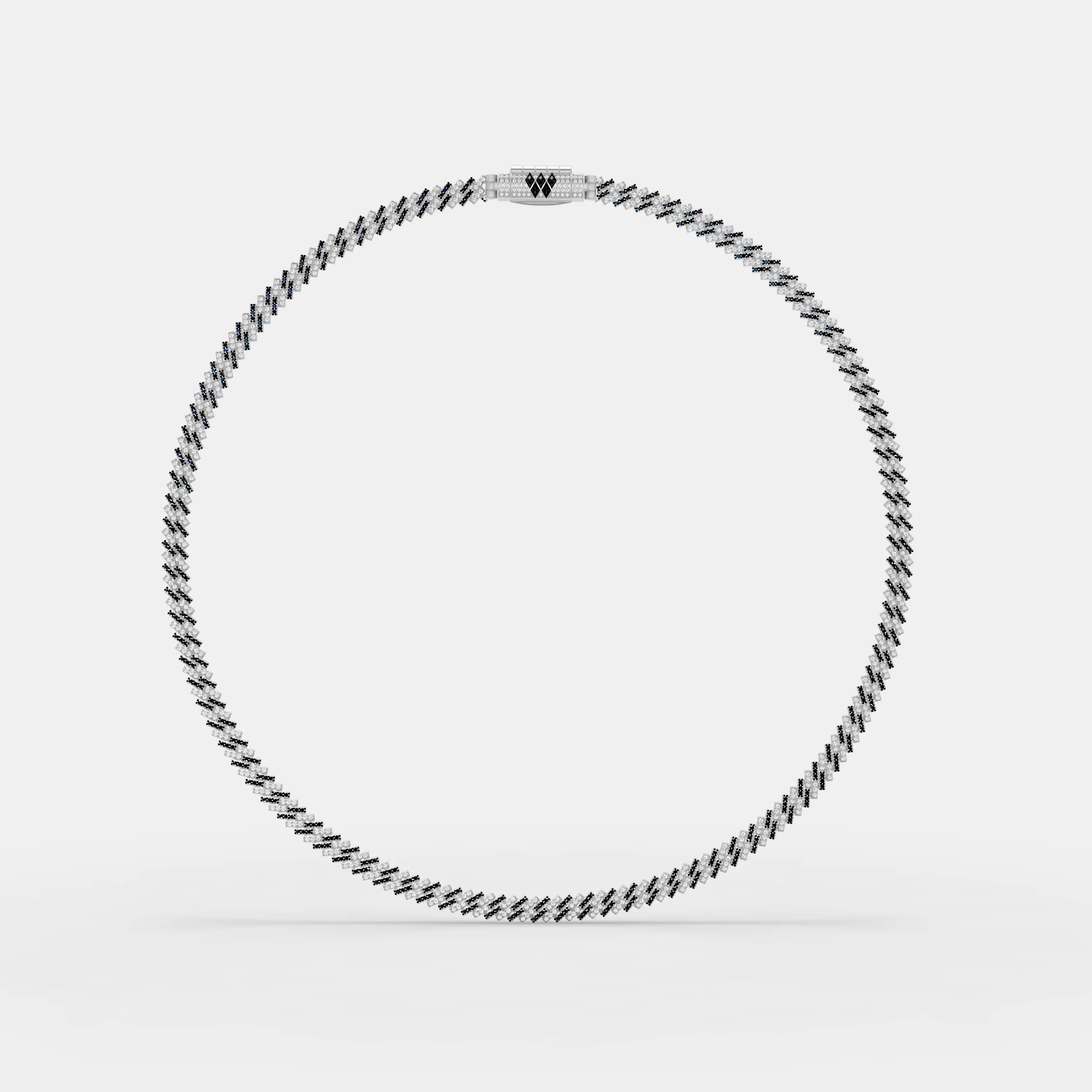 6 mm Black & White Cuban Chain